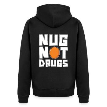 Nug, No drugs, Nugget lovers, - Unisex Premium Organic Zip Hoodie - black - Back - Nico (187cm)