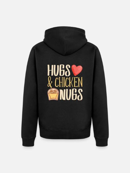 Umarmungen & Chicken Nugs Nugget Lover Chicken - Premium økologisk unisex-hættejakke - sort