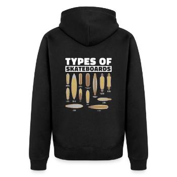 Types of Skateboards For Skateboarders - Unisex Premium Organic Zip Hoodie - black - Back - Nico (187cm)