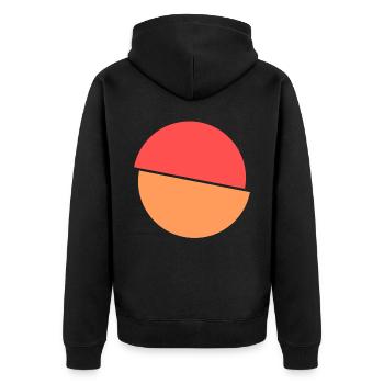 Split Squiggle Red And Orange Design - Unisex Premium Organic Zip Hoodie - black - Back - Nico (187cm)