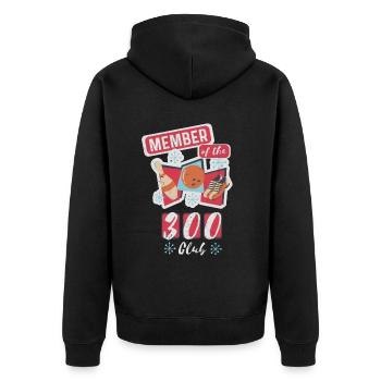 Bowling Design Member of the 300 Club Retro Bowler - Unisex Premium Organic Zip Hoodie - black - Back - Nico (187cm)