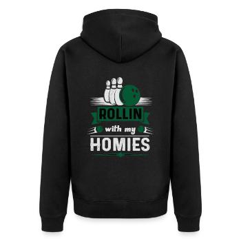 Rollin avec mon cadeau homies Retro Bowling - Veste à capuche bio Premium Unisexe - noir - Dos - Nico (187cm)