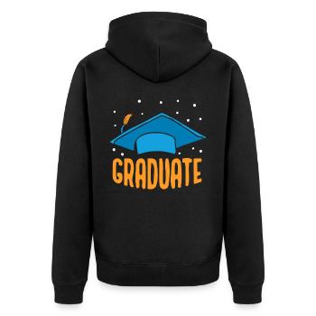 Graduate Graduation Party Graduate Graduate - Unisex Premium Organic Zip Hoodie - black - Back - Nico (187cm)