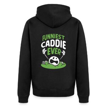The funniest caddie of all time Golf Golfing Golf - Unisex Premium Organic Zip Hoodie - black - Back - Nico (187cm)
