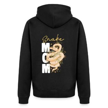 Snake Serpent Mom Mother Snake Mom - Unisex Premium Bio Zip Hoodie - Schwarz - Hinten - Nico (187cm)