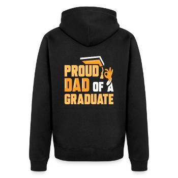Stolzer Vater Eines Absolventen Absolvent - Unisex Premium Bio Zip Hoodie - Schwarz - Hinten - Nico (187cm)