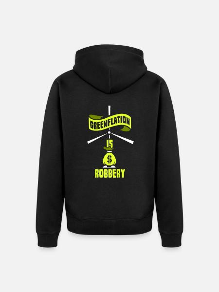 Greenflation is robbed Green Inflation Energy - Unisex Premium Organic Zip Hoodie - black