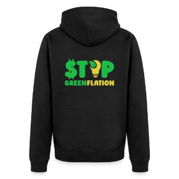 Greenflation Stop Inflation Énergie verte - Veste à capuche bio Premium Unisexe - noir - Dos - Nico (187cm)