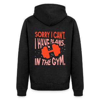 I can't I have plans in the gym - Unisex Premium Organic Zip Hoodie - black - Back - Nico (187cm)