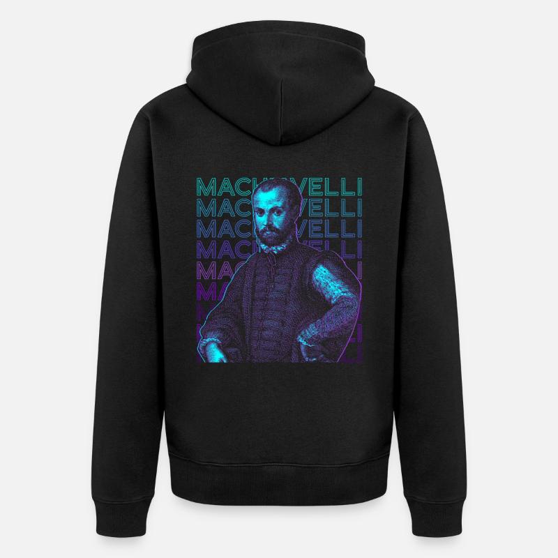 Niccolo Machiaveli Le Prince Rétro - Veste à capuche bio Premium Unisexe - noir