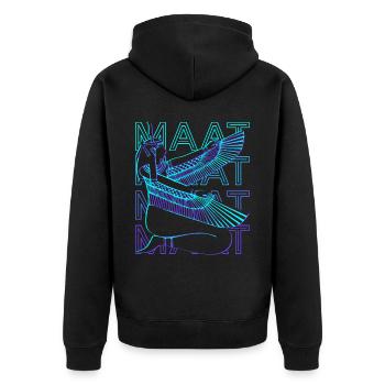 Maat Déesse égyptienne Mythologie égyptienne - Veste à capuche bio Premium Unisexe - noir - Dos - Nico (187cm)