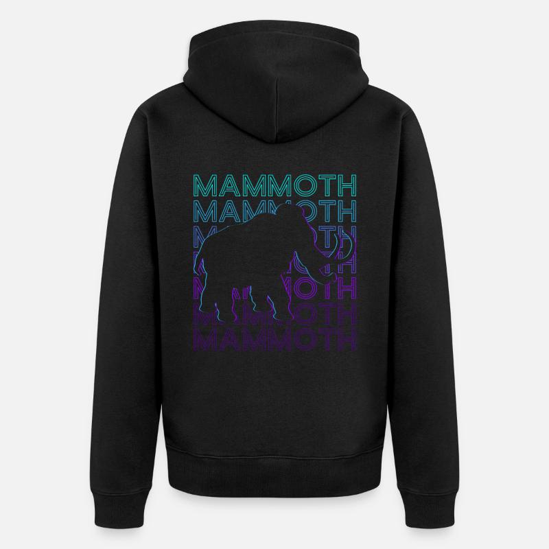 Mammoth Elephant Rétro - Veste à capuche bio Premium Unisexe - noir