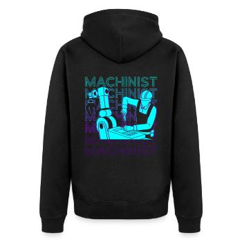 Cutting Machine Operator Cnc Machine Operator Retro - Unisex Premium Organic Zip Hoodie - black - Back - Nico (187cm)