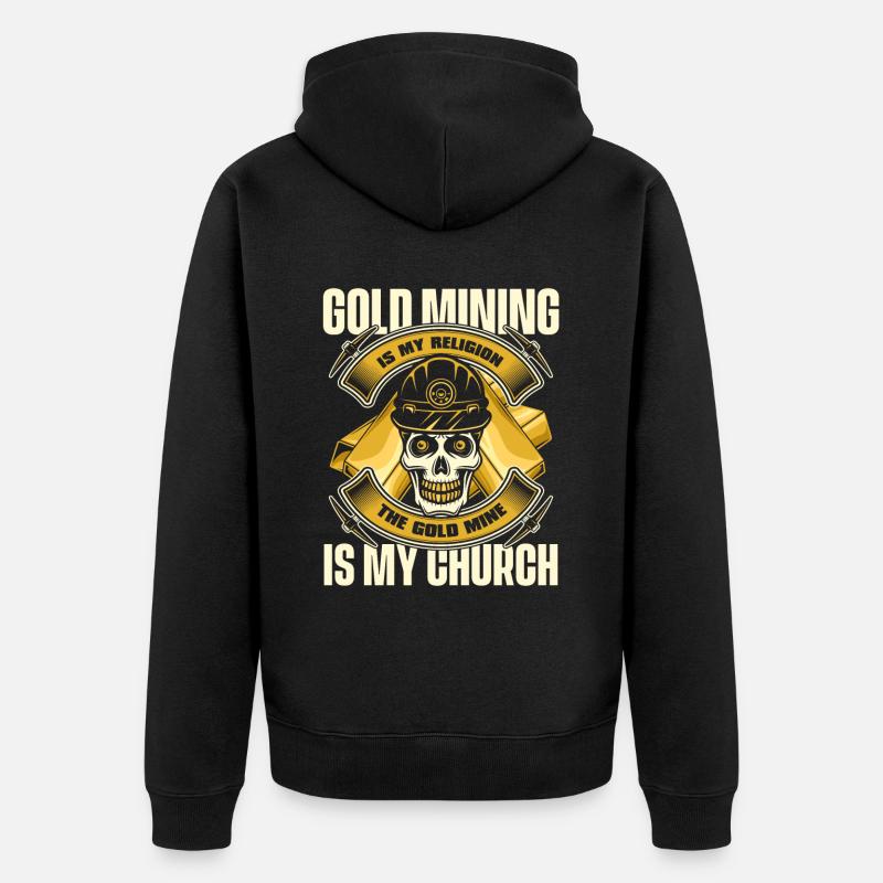 Mine d’or minière - Veste à capuche bio Premium Unisexe - noir