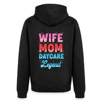 Childcare Daycare Provider Teacher - Unisex Premium Organic Zip Hoodie - black - Back - Nico (187cm)