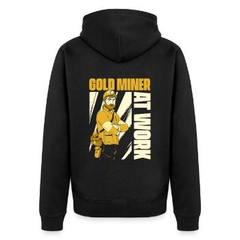 Gold Mining Gold Mine - Unisex Premium Organic Zip Hoodie - black - Back - Nico (187cm)