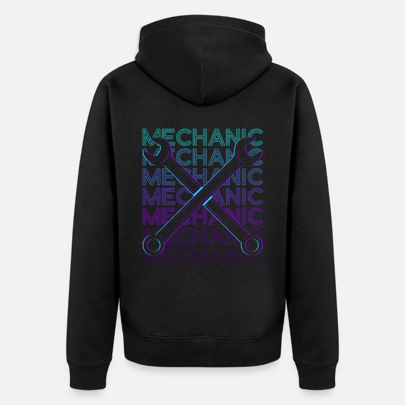 Mécanicien Rétro - Veste à capuche bio Premium Unisexe - noir