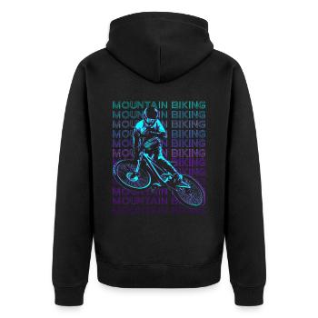VTT VTT Biker VTT Rétro - Veste à capuche bio Premium Unisexe - noir - Dos - Nico (187cm)