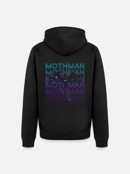 Mothman Crypto Cryptozoology Retro - Unisex Premium Organic Zip Hoodie - black