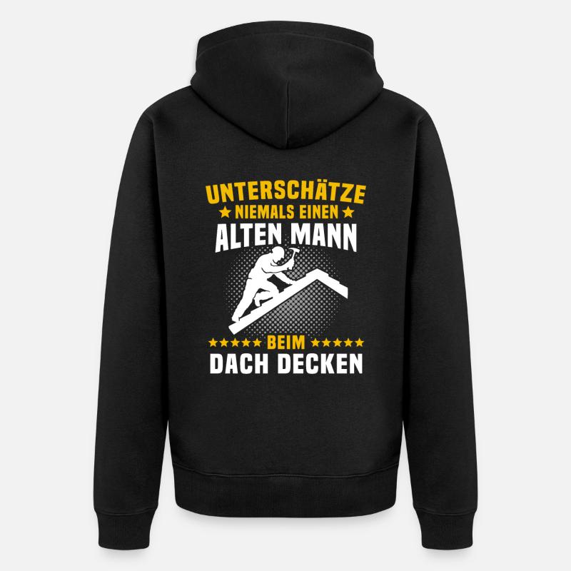 Dachdecker Sprüche Dachdecken - Unisex Premium Bio Zip Hoodie - Schwarz