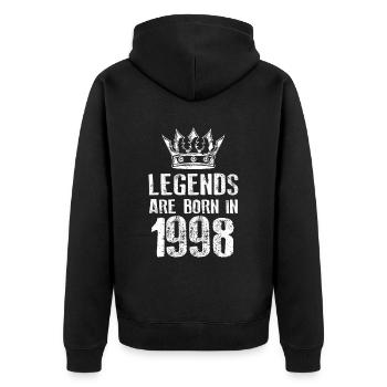 1998 legends born in - Unisex Premium Organic Zip Hoodie - black - Back - Nico (187cm)