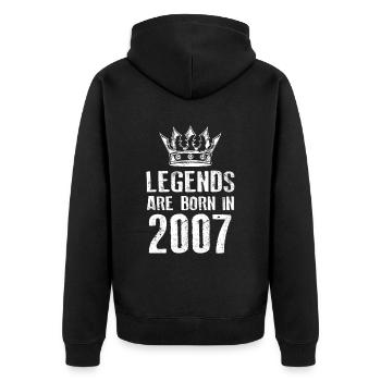 Légendes de 2007 nées en - Veste à capuche bio Premium Unisexe - noir - Dos - Nico (187cm)
