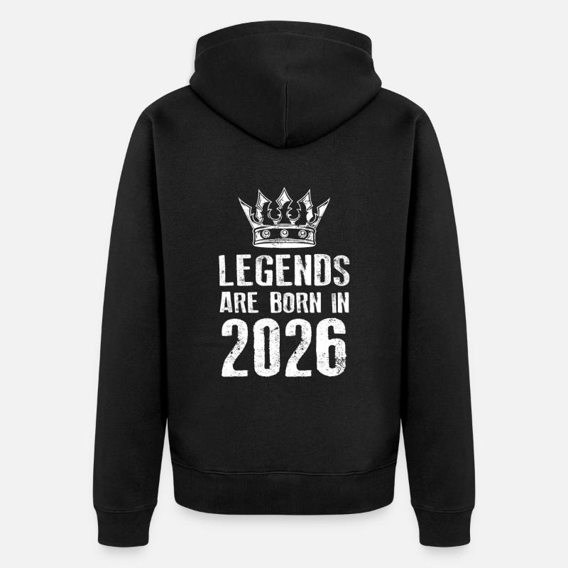 Légendes 2026 nées en - Veste à capuche bio Premium Unisexe - noir