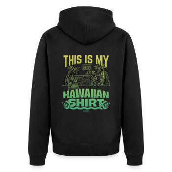 Hawaii Urlaub Aloha Sommer Hawaiian Geschenk - Unisex Premium Bio Zip Hoodie - Schwarz - Hinten - Nico (187cm)