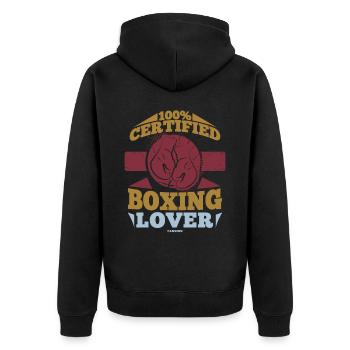 Amateur de boxe 100% certifié - Veste à capuche bio Premium Unisexe - noir - Dos - Nico (187cm)