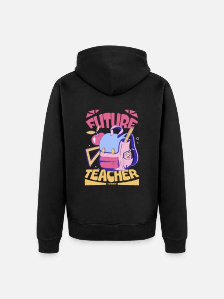 Future Teacher - Unisex Premium Bio Zip Hoodie - Schwarz