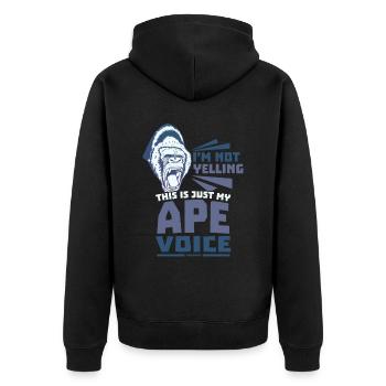 Je ne crie pas c’est juste ma voix de singe - Veste à capuche bio Premium Unisexe - noir - Dos - Nico (187cm)