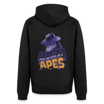 Je préfère être avec mes singes - Veste à capuche bio Premium Unisexe - noir - Dos - Nico (187cm)