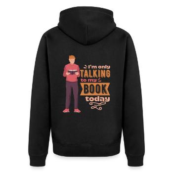 Je ne parle qu’à mon livre aujourd’hui - Veste à capuche bio Premium Unisexe - noir - Dos - Nico (187cm)