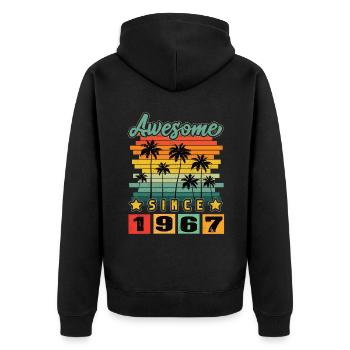 Awesome Since 1967 - Unisex Premium Organic Zip Hoodie - black - Back - Nico (187cm)