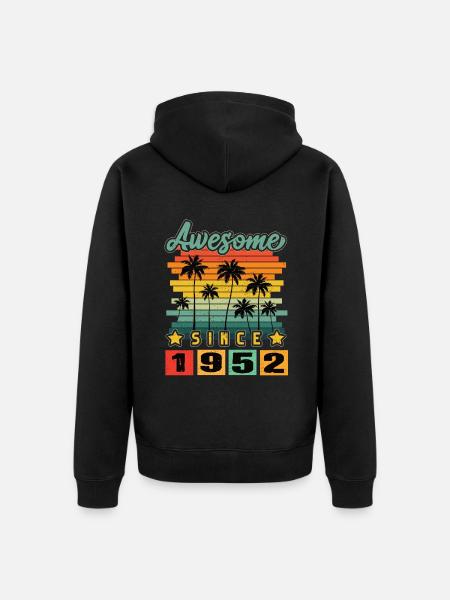 Awesome Since 1952 - Unisex Premium Organic Zip Hoodie - black