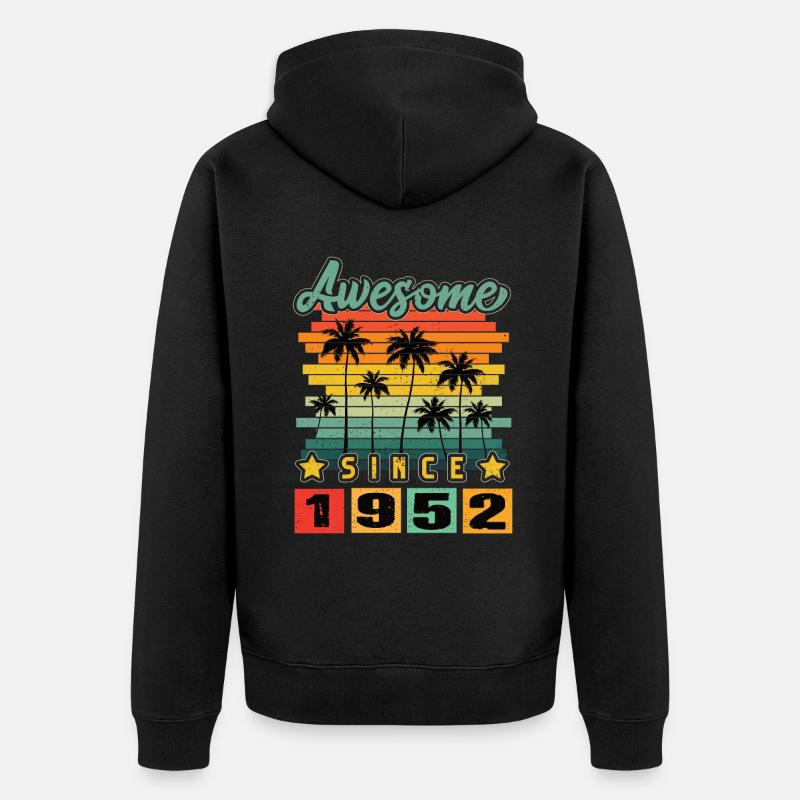 Awesome Since 1952 - Unisex Premium Bio Zip Hoodie - Schwarz