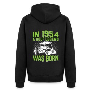 1954 Une légende du golf est née golfeur d’anniversaire - Veste à capuche bio Premium Unisexe - noir - Dos - Nico (187cm)
