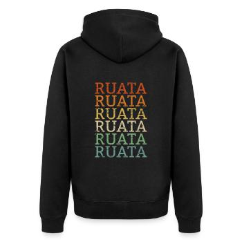 Retro Rutenfest Ravensburg Ravensburger - Unisex Premium Organic Zip Hoodie - black - Back - Nico (187cm)