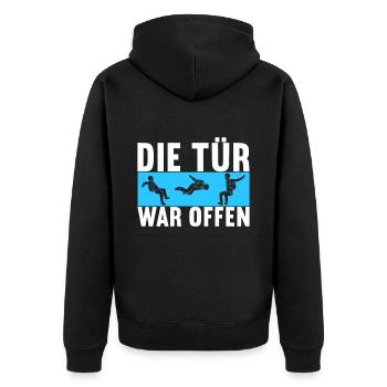 Fallschirm Fallschirmspringer Skydiving - Unisex Premium Bio Zip Hoodie - Schwarz - Hinten - Nico (187cm)