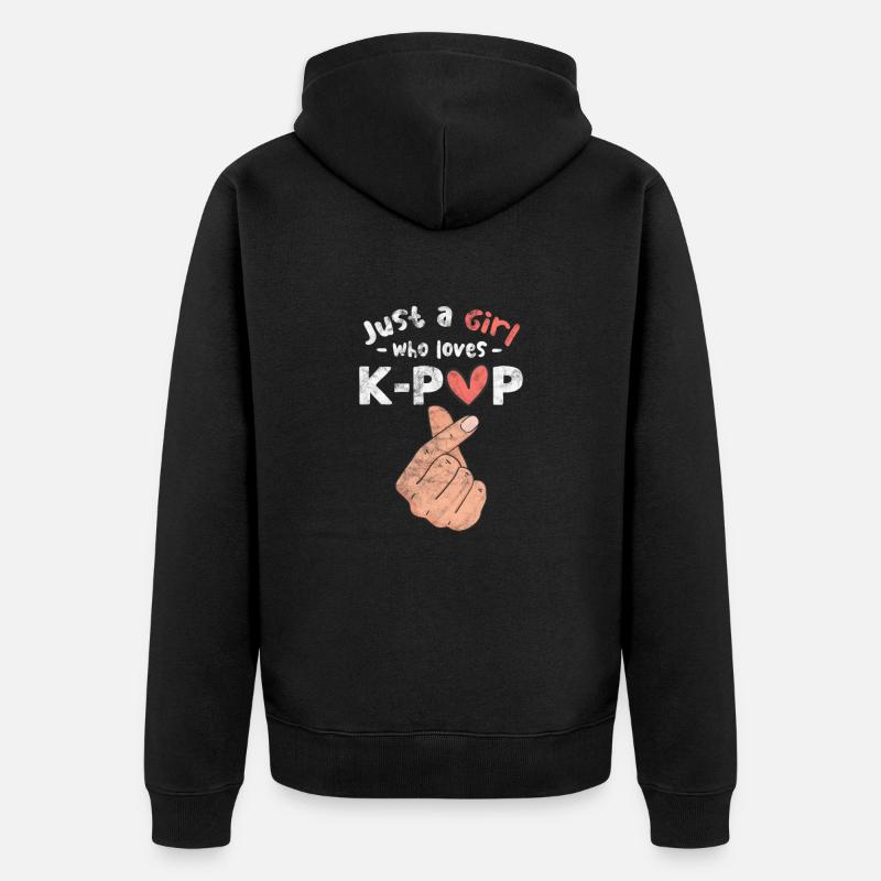 K-Pop Musique Coréenne Pop Corée Kpop Cadeau - Veste à capuche bio Premium Unisexe - noir