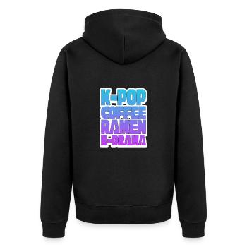 K-Pop Café Ramen - Veste à capuche bio Premium Unisexe - noir - Dos - Nico (187cm)