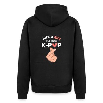 K-Pop - Veste à capuche bio Premium Unisexe - noir - Dos - Nico (187cm)