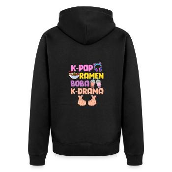 K-Pop Ramen Bubble Tea - Veste à capuche bio Premium Unisexe - noir - Dos - Nico (187cm)
