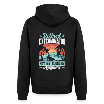 Schädlingsbekämpfer Im Ruhestand - Unisex Premium Bio Zip Hoodie - Schwarz - Hinten - Nico (187cm)