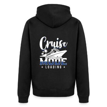 Kreuzfahrt - Unisex Premium Bio Zip Hoodie - Schwarz - Hinten - Nico (187cm)