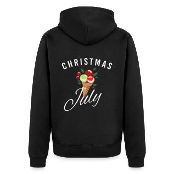 Christmas In July Christmas in July Ice cream - Unisex Premium Organic Zip Hoodie - black - Back - Nico (187cm)