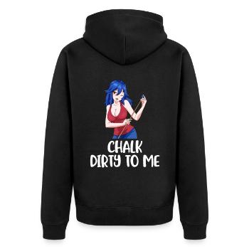 Chalk Dirty To Me Billard Geschenk - Unisex Premium Bio Zip Hoodie - Schwarz - Hinten - Nico (187cm)