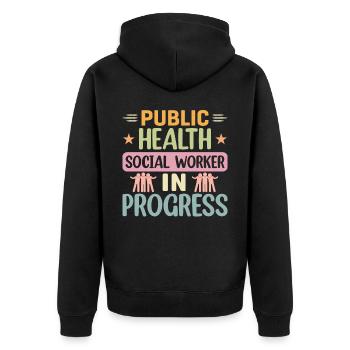 Travailleur social en santé publique en cours - Veste à capuche bio Premium Unisexe - noir - Dos - Nico (187cm)