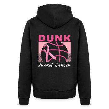 Dunk Breast Cancer Basketball Player Breast Cancer - Unisex Premium Organic Zip Hoodie - black - Back - Nico (187cm)