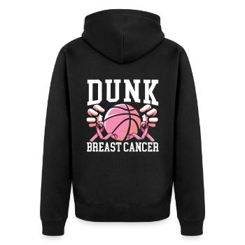 Dunk Breast Cancer Basketball Player Breast Cancer - Unisex Premium Organic Zip Hoodie - black - Back - Nico (187cm)